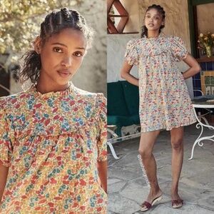 DOEN Alice Dress Poppy & Daisy Floral Liberty London Print  Cotton Mini NWT S